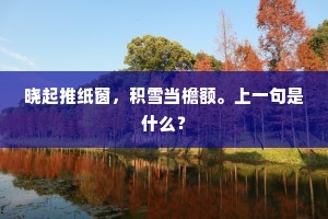 雁行画出寥天字，书破残云觉月寒。上一句是什么？