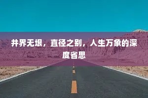 井界无垠，直径之别，人生万象的深度省思