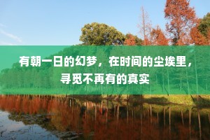 有朝一日的幻梦，在时间的尘埃里，寻觅不再有的真实