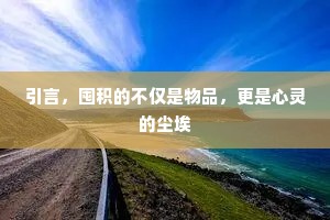 引言，囤积的不仅是物品，更是心灵的尘埃