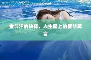 金与汗的抉择，人生路上的智慧箴言