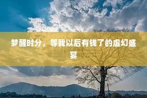 梦醒时分，等我以后有钱了的虚幻盛宴