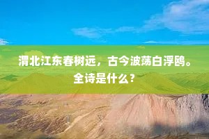 百川应命争先趋，东注海门如赴战。上一句是什么？