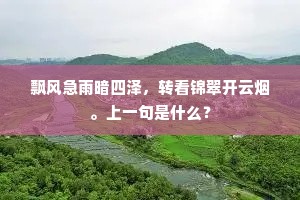 朝来肯上近花楼。上一句是什么？