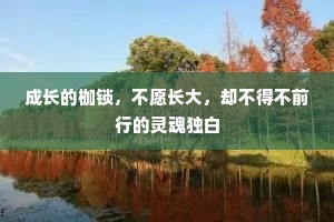 成长的枷锁，不愿长大，却不得不前行的灵魂独白