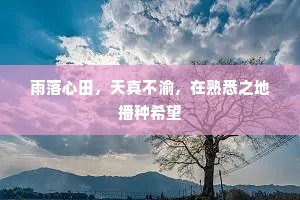 雨落心田，天真不渝，在熟悉之地播种希望