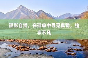 孤影自赏，在孤单中寻觅真我，独享不凡