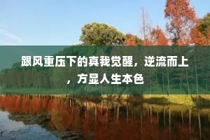 跟风重压下的真我觉醒，逆流而上，方显人生本色