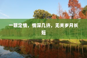 一眼定情，情深几许，无关岁月长短