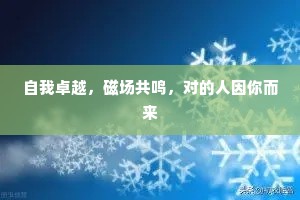 自我卓越，磁场共鸣，对的人因你而来