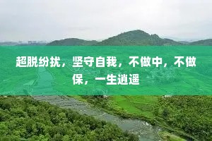 超脱纷扰，坚守自我，不做中，不做保，一生逍遥