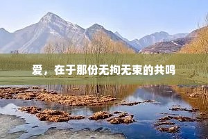 爱，在于那份无拘无束的共鸣