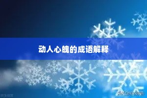 动人心魄的成语解释