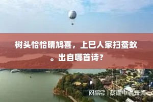 田间野水纵横注，林外娇莺自在鸣。的意思及出处