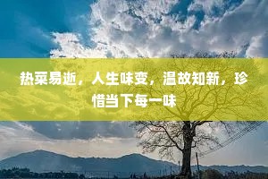 热菜易逝，人生味变，温故知新，珍惜当下每一味
