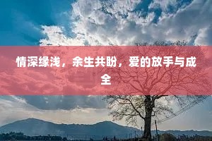 情深缘浅，余生共盼，爱的放手与成全