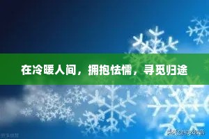 在冷暖人间，拥抱怯懦，寻觅归途