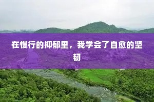 在慢行的抑郁里，我学会了自愈的坚韧