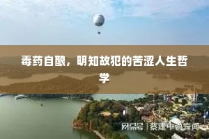毒药自酿，明知故犯的苦涩人生哲学