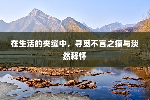 在生活的夹缝中，寻觅不言之痛与淡然释怀