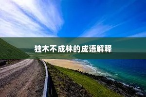 独木不成林的成语解释