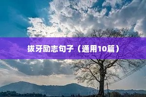 青春正能量励志句子（精选10篇）