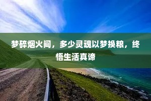 梦碎烟火间，多少灵魂以梦换粮，终悟生活真谛