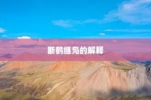 断鹤继凫的解释