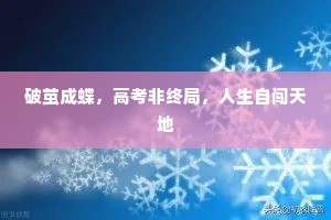 破茧成蝶，高考非终局，人生自闯天地