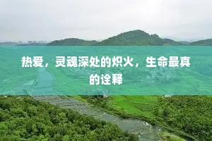 热爱，灵魂深处的炽火，生命最真的诠释