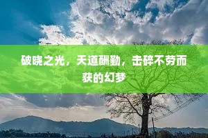 破晓之光，天道酬勤，击碎不劳而获的幻梦