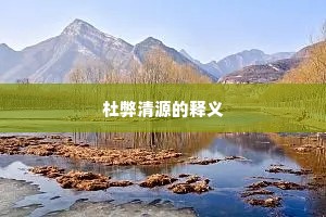 杜弊清源的释义
