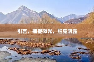 引言，捕捉微光，照亮阴霾