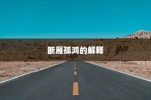 断雁孤鸿的解释