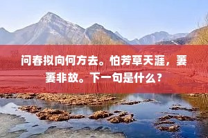 何当寻旧隐，泉石好生涯。全诗是什么？