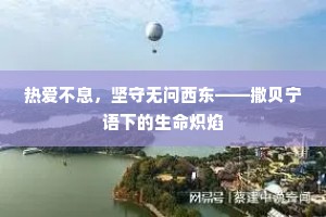 热爱不息，坚守无问西东——撒贝宁语下的生命炽焰