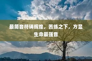 最简音符铸辉煌，苦练之下，方显生命最强音