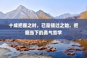 十成把握之时，已是错过之始，把握当下的勇气哲学