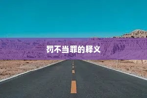 罚不当罪的释义