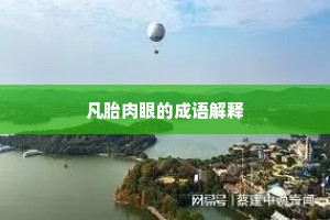 凡胎肉眼的成语解释