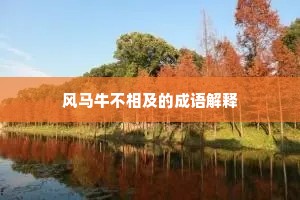 风马牛不相及的成语解释