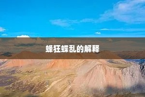 蜂狂蝶乱的解释
