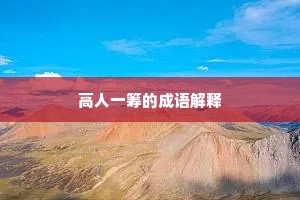 高人一筹的成语解释