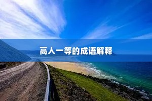 高人一等的成语解释