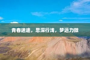 青春迷途，思深行浅，梦远力微