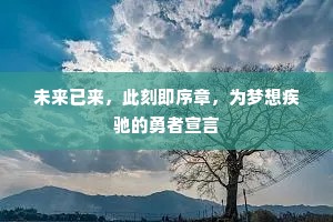 未来已来，此刻即序章，为梦想疾驰的勇者宣言