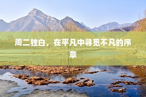 周二独白，在平凡中寻觅不凡的序章