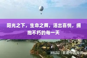 阳光之下，生命之舞，活出喜悦，拥抱不朽的每一天