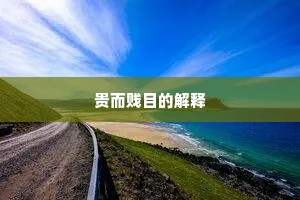 贵而贱目的解释