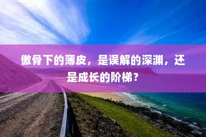 傲骨下的薄皮，是误解的深渊，还是成长的阶梯？